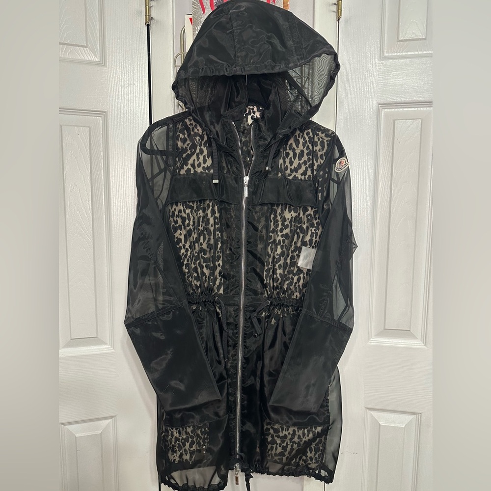 Moncler Spring/Summer Exclusive See-Through Trench with Cheetah Print Down Vest